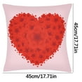 thumbnail image 4 of HongHeng 4Pcs Valentines Day Pillow Covers 17x17, Decorative Throw Pillow Covers with Red Heart Valentine's Day Case Set of 4 for Couch Sofa Living Room Outdoor Decorations, 4 of 9