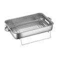 thumbnail image 4 of Tongina Stainless Steel Roaster Pan with Rack Meat Baking Grill Rack Tin Tray Deep Broiling Pan Turkey Roaster for Cooker BBQ Camping, 4 of 8