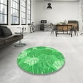 thumbnail image 4 of Ahgly Company Machine Washable Indoor Round Transitional Neon Green Area Rugs, 8' Round, 4 of 7
