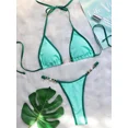 thumbnail image 1 of Microbikini Push Up De lujo acanalado naranja Patchwork anillo perla diseñador traje De baño traje De baño triangular Traje De baño, 1 of 5