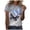Gray, variant on WXLWZYWL Womens Summer Tops 2023 Clearance Casual Loose Blouse Printing Round Neck T-Shirt Shirts Blouse Print Tee Gray