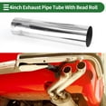 thumbnail image 2 of Tubo de escape de corte recto de Unique Bargains, tubo de escape modificado para automóvil personalizado, longitud de 457 mm/18", acero inoxidable T304 tono plateado, 4" OD, 2 of 7
