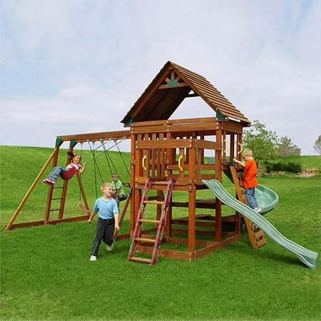 Larkspur Wooden Gym Play Center & Swing Set