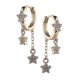 thumbnail image 1 of New 18k Gold Plated Tassels Small Hoop Earrings Moon Animal Copper--Star|Model code5947 Star, 1 of 5