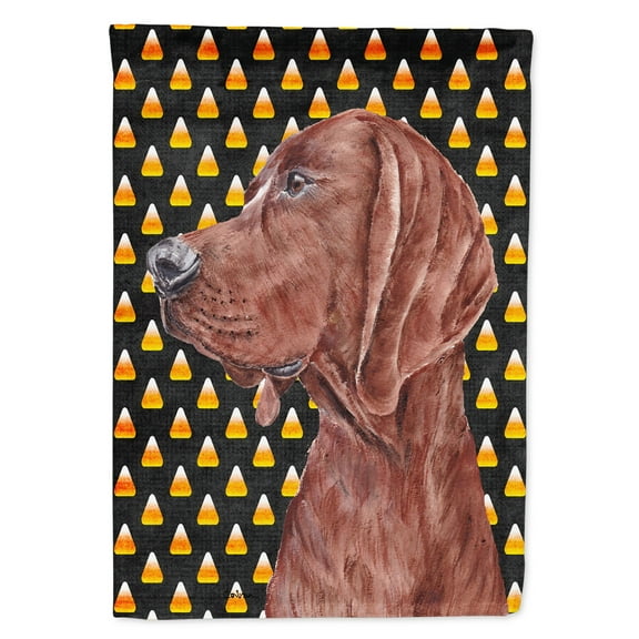 Redbone Coonhound Candy Corn Halloween House Flag