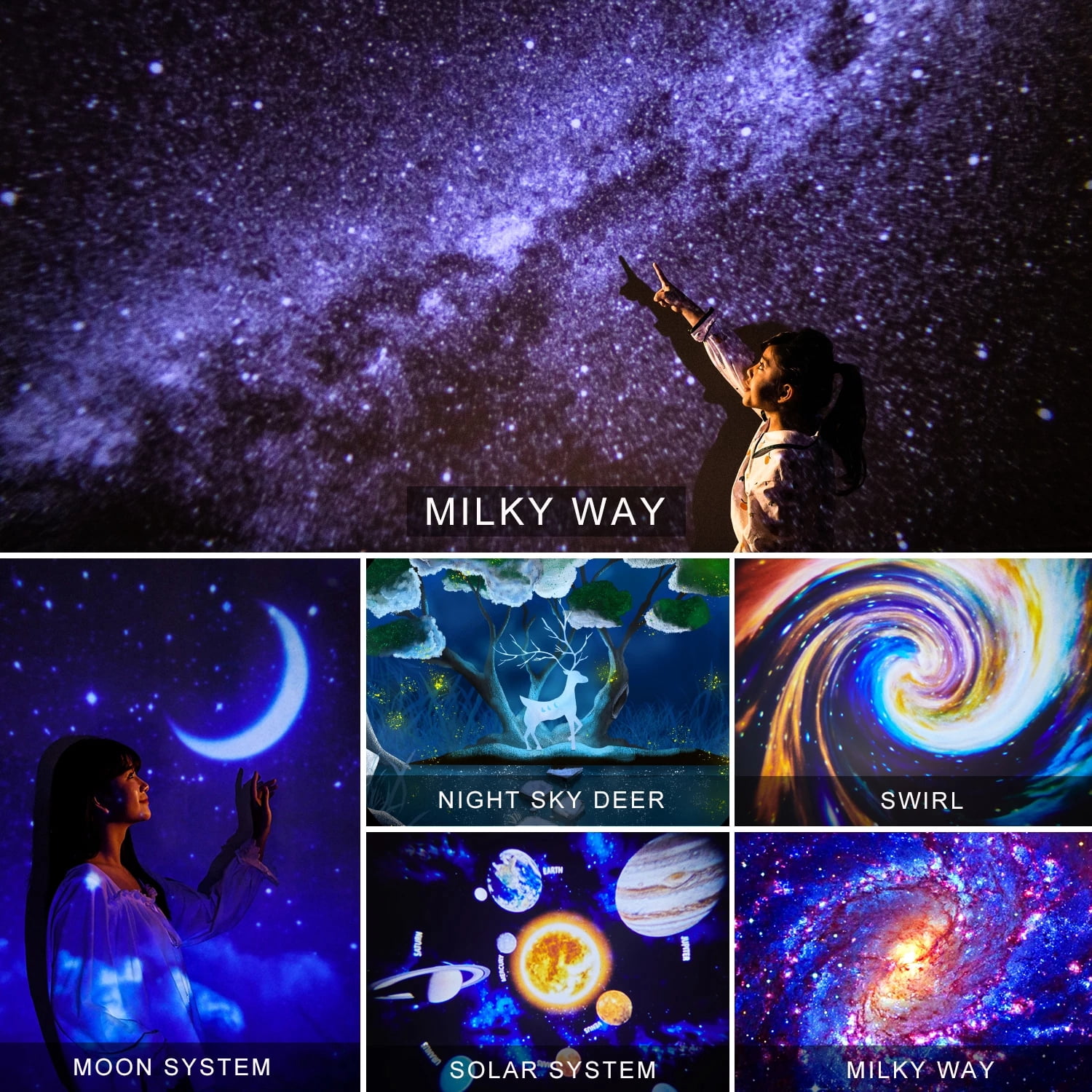 Xkiss USB Rotating Galaxy Starry Sky Star LED Night Light