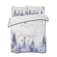 thumbnail image 2 of Forest Mountain Queen Size Down Alternative Comforter, Lightweight Comforter Quilt Bedding Set with Pillow Shams Nature Tree Scenery Sky Birds All Seasons Bed Comforter Duvet Insert 90"x96", 2 of 7