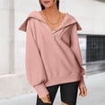 thumbnail image 3 of Sudaderas Con Capucha Turndown Collar Fall Y2K Ropa de gran tamaño Señora Cómoda Ropa de uso diario Traje de calle Ygjytge Rosa Xl para Mujer, 3 of 7