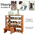 thumbnail image 4 of Shoe Rack Shoe Organizer Shlef w Footstool espresso finsish mdf wood storage shoe rack, 4 of 7