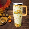 thumbnail image 2 of 40 oz Fall Tumbler With Handle and Straw Lid 40oz Stainless Steel Insulated Thanksgiving Tumbler Double Insulated Fall Cup Travel Coffee Thanksgiving Mug, 2 of 6