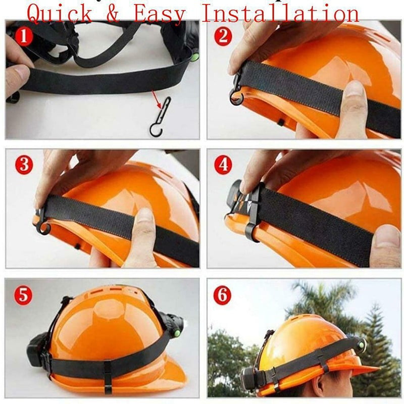 10 Count Of Home Tool Helmet Clips For Headlamp Hook Hard Hat Light Clip Black