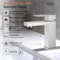 thumbnail image 3 of Grifo para lavabo de baño KENES de níquel cepillado con desagüe desplegable, 3 of 9