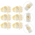 thumbnail image 3 of Shisuyan Table Napkin Rings Rustic Farmhouse Napkin Rings Assorted Color Stainless Steel 6Pcs, 3 of 8