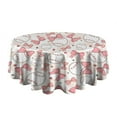 thumbnail image 5 of Pink Baseballs with Bows Pattern Round Tablecloth 60"x60",Wrinkle Wipeable Table Cloth for Kitchen Dining Room Picnic Patio Party, 5 of 6