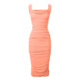 thumbnail image 5 of Womens Summer Off The Shoulder Ruched Bodycon Dresses Sleeveless Fitted Party Club Midi Back Dress Evening Fall Dresses Sequins Floor Length Dress Stretch Dress Long Bridesmaid Dresses Dresses Size 12, 5 of 6