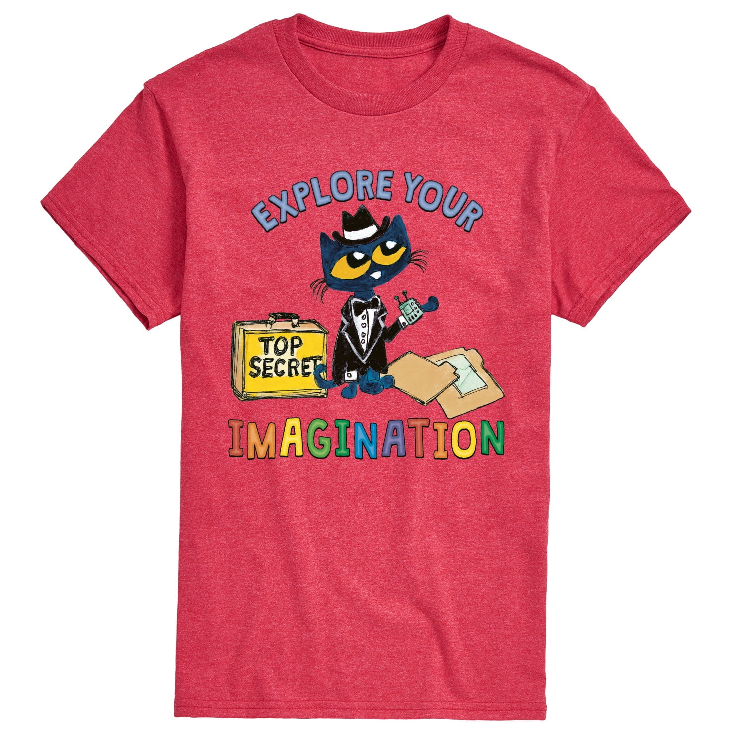 Pete The Cat Explore Your Imagination Men's Short Sleeve Graphic T