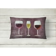 thumbnail image 2 of Carolines Treasures SB3073PW1216 Three Glasses of Wine Purple   Canvas Fabric Decorative Pillow  12H x16W multicolor, 2 of 3