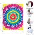 thumbnail image 4 of Colorful Rainbow Tie Dye Spiral Pattern Blanket,Comfortable Soft Flannel Throw Blanket,All Season,Warm Lightweight Blankets for Sofa Bed Couch Living Room Chair,30"x40", 4 of 4