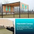 thumbnail image 3 of 10x10 Outdoor Pergola Canopy Garden Retractable Pergola Steel Frame Patio Gazebo with Solar Powered Led Kit for BBQ, Party, Beach (Tan), 3 of 7