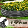 thumbnail image 4 of 8×4×1 ft Galvanized Raised Garden Bed Kit，Raised Garden Boxes Outdoor, Oval Metal Raised Garden Beds for Vegetables,grey, 4 of 11