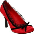 thumbnail image 2 of Ellie Shoes E-406-Doll 4" Heel Satin Womens Pump with Velvet Bow. 11 / Red, 2 of 7