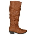thumbnail image 2 of qupid be75 women distress leatherette ruched slouchy round toe knee high boot, 2 of 6