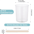 thumbnail image 3 of 90PCS Epoxy Mixing Cups Kit, 40PCS Graduated Cups Transparent Scale Cups with 50 Pack Wooden Stirring Sticks 100ML, 3 of 7