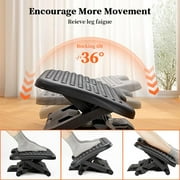 Adjustable Under Desk Footrest,Ergonomic Foot Stool for Under Desk at Work with Massage,3 Height Position 30 Degree Tilt Angle Adjustment,Back Pain Pressure Relief Leg Circulation Office Work Gift