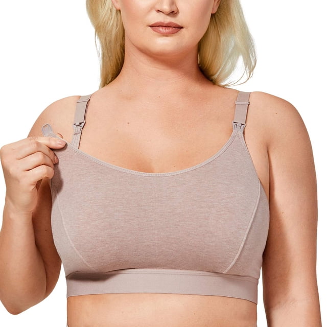 Sostén de Lactancia Deportivo Gratlin Talla Grande 3XL Gris Cameo