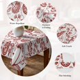 thumbnail image 5 of Boho Red Floral Table Cloth Waterproof Tablecloths, Vintage Farmhouse Paisley Plant Leaf Tablecloth Dining Table Cover for Kitchen Party Tabletop Outdoor, Square Tablecloth 60x60 Inch, 5 of 9