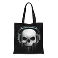 thumbnail image 1 of ASHLEIGH Canvas Tote Bag Graphics Skull Evil Concert Rock and Roll Music Illuminati Durable Reusable Shopping Shoulder Grocery Bag, 1 of 1