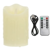 SOPOTUTU USB Rechargeable Beige LED Candle Lamp Dimming Atmosphere Light for Home Decor 1Set