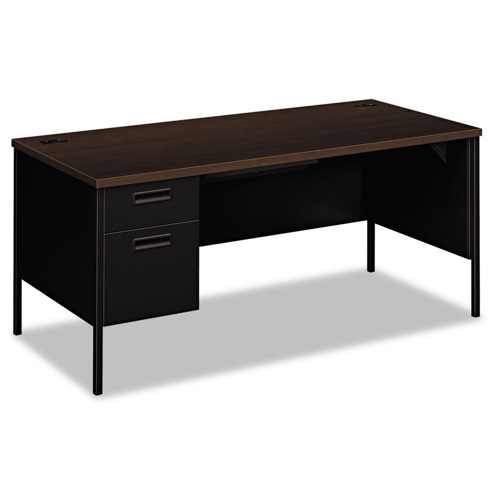 Hon Company Metro Classic Series Left Pedestal "l" Workstation Desk, 66" X 30" X 29.5", Mocha