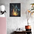 thumbnail image 3 of Sikiie Firefly Forest Fox Print Canvas Decorative Hanging Painting, Anti-shrinkage Hanging Frame, Suitable for Home, Office Wall Decorations, 3 of 6