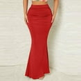 thumbnail image 2 of yillto Women's Maxi Skirts Flare Long High Waist Ruched Solid Color Slim Skirt Outfits for Party Prom, 2 of 6