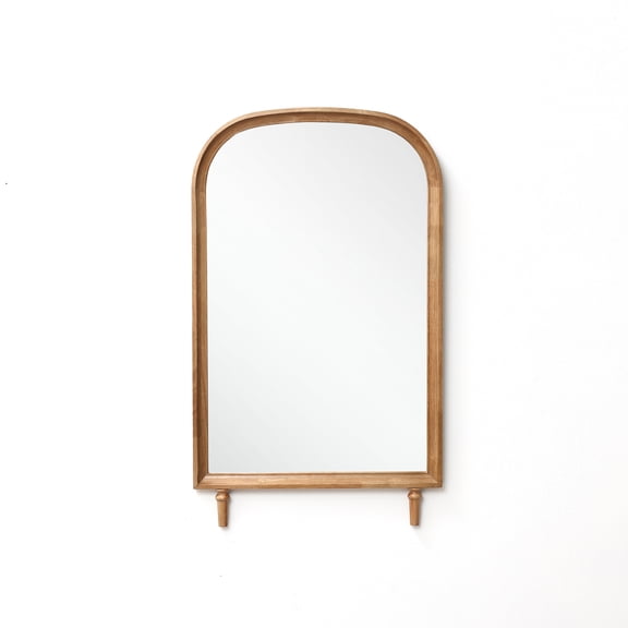 LuxenHome Horizon Arch Wooden 23.6" W x 39.6" H Wall Mirror with Legs