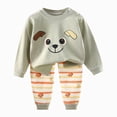 thumbnail image 4 of NOLDARES Toddler Girls Outfits Clothes 2pcs Long Sleeve Cat Print Graphic Tee and Elastic Waist Joggers Set Clothing Fall Winter(AG,6-12 M), 4 of 5