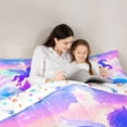 thumbnail image 5 of Erosebridal Cute Unicorn Silhouette 7-Piece Bedding Comforter Set，Girls Unicorn With Wings Print King Bedding Sets For Kids Girls,Reversible, 5 of 7