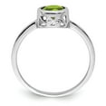 thumbnail image 2 of White Sterling Silver Ring Band Gemstone (08) August Peridot Green, 2 of 3