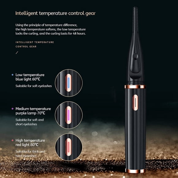 Rizador de PestañAs Calentado, Rizador de PestañAs Tipo Clip 2 en 1 con Peine Rizador de PestañAs EléCtrico PortáTil Recargable por USB