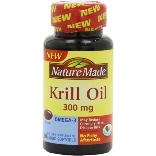Nature Made Krill Oil 300 mg Liquid Softgels, 180 Count (3x60ct