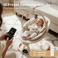 thumbnail image 2 of Babyomi Baby Swing with Auto Rocking, Adjustable Recline & Speed, Remote Control, Timer, Bluetooth Music, Toy Bar & Secure 5-Point Harness for Infants, Beige, 2 of 8