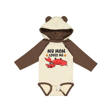 

Inktastic My Mom Loves Me- Cute Crab Family Boys or Girls Long Sleeve Baby Bodysuit
