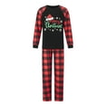 thumbnail image 2 of Family Matching Christmas Pajamas, Romper/Letter Print Long Sleeve Tops and Plaid Pants Sleepwear Loungewear Set, 2 of 10
