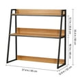 thumbnail image 5 of KFFKFF Tabletop Bookcase, Dual-Level Desk Organizer, Dimensions 37.4" x 12.6" x 35.4", Office Storage Stand in Natural Wood Hue, Tabletop Bookcase Hutch Equipped with Non-Slip Foot Pads, 5 of 9