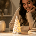 thumbnail image 5 of White Ceramic Christmas Tree Night Light with Textured Surface and Warm Glow for Bedroom and Living Room Shelf, Tabletop Decoration, 5 of 5