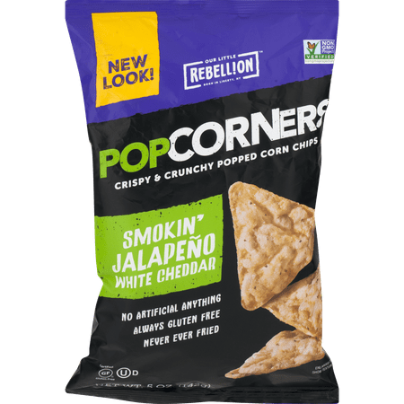 Popcorners All Natural Popped Corn Chips Gluten Free Cheesy Jalapeno 5 oz