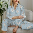 thumbnail image 6 of Lsque Funny Chicken Pattern Long Sleeve Pajama Set for Women - Soft 2-Piece Sleepwear and Loungewear Set with Pockets, Comfy Nightwear-Small, 6 of 7