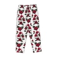 thumbnail image 4 of Naloa Rose Flowers Print Women’s Ultra-Soft Comfy Pajama Lounge Pants with Pockets & Drawstring, 4 of 8