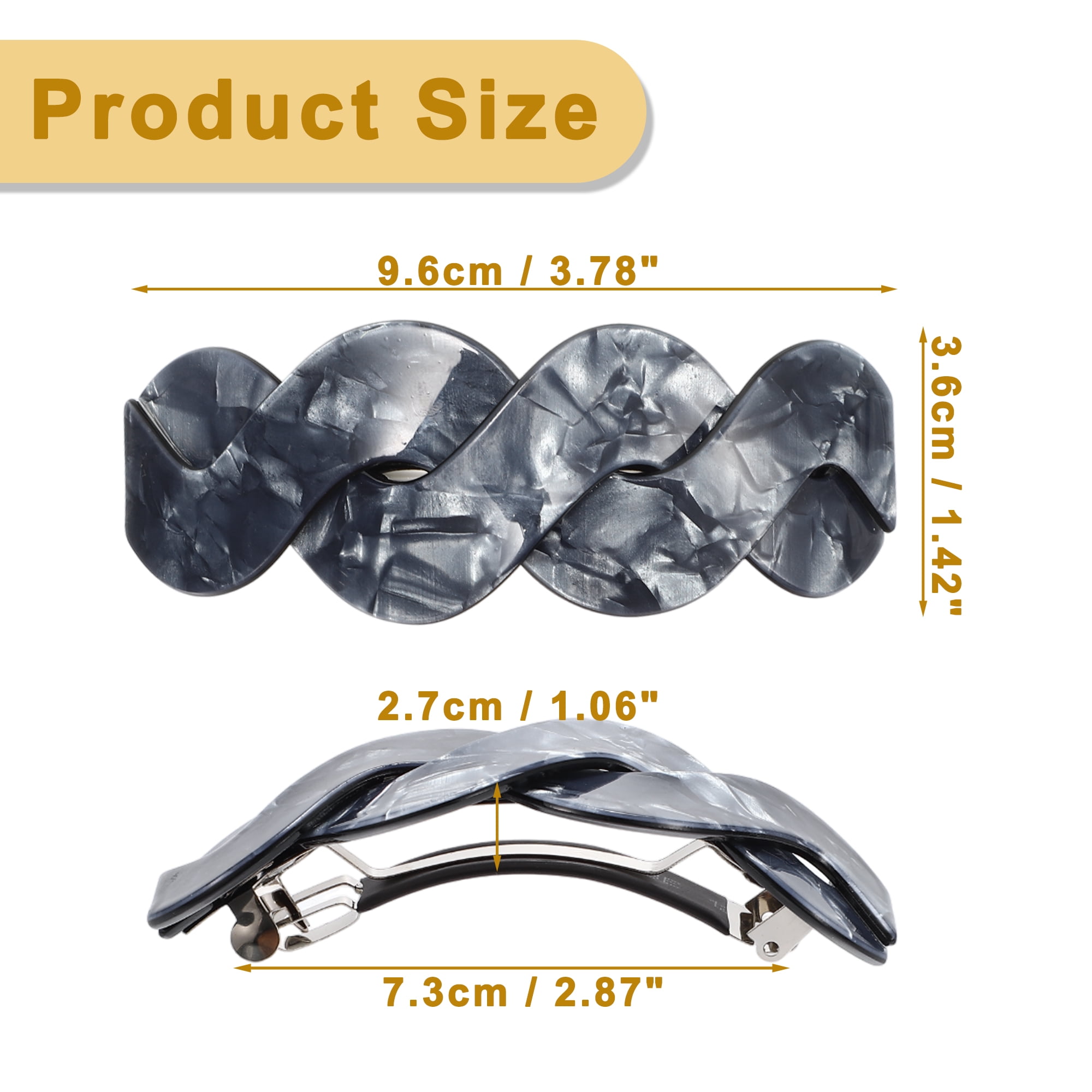 Unique Bargains Large French Hair Barrettes Thick Hair Gray